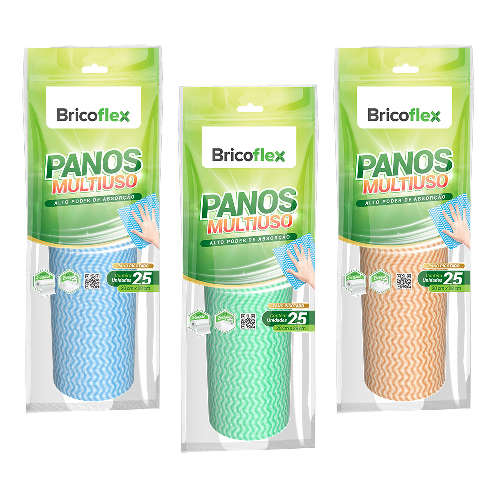 Pano Multiuso Bricoflex Rolo SM25 Cores